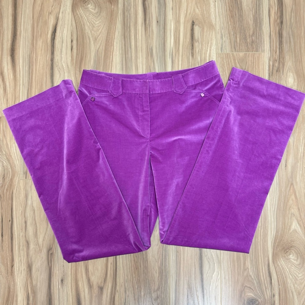 Carlisle Cotton Velvet Pants Rose Roseberry Pink Purple Vintage 12